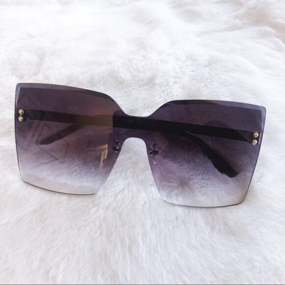Stylens Accessories - Dana Black Rimless Oversized Cat Eye Sunglasses